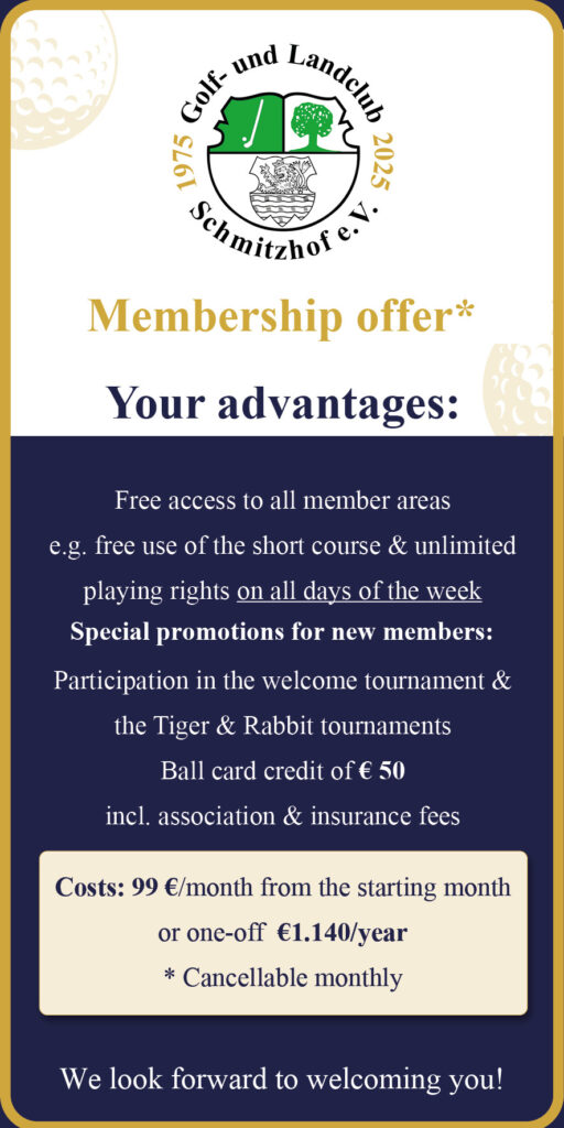 Membership offer of Golf- und Landclub Schmitzhof: your advantages and costs
